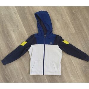 Lacoste Sport Track Jacket Kids Alligator Blue Sweatshirt Full Zip 140cm 10 Hood